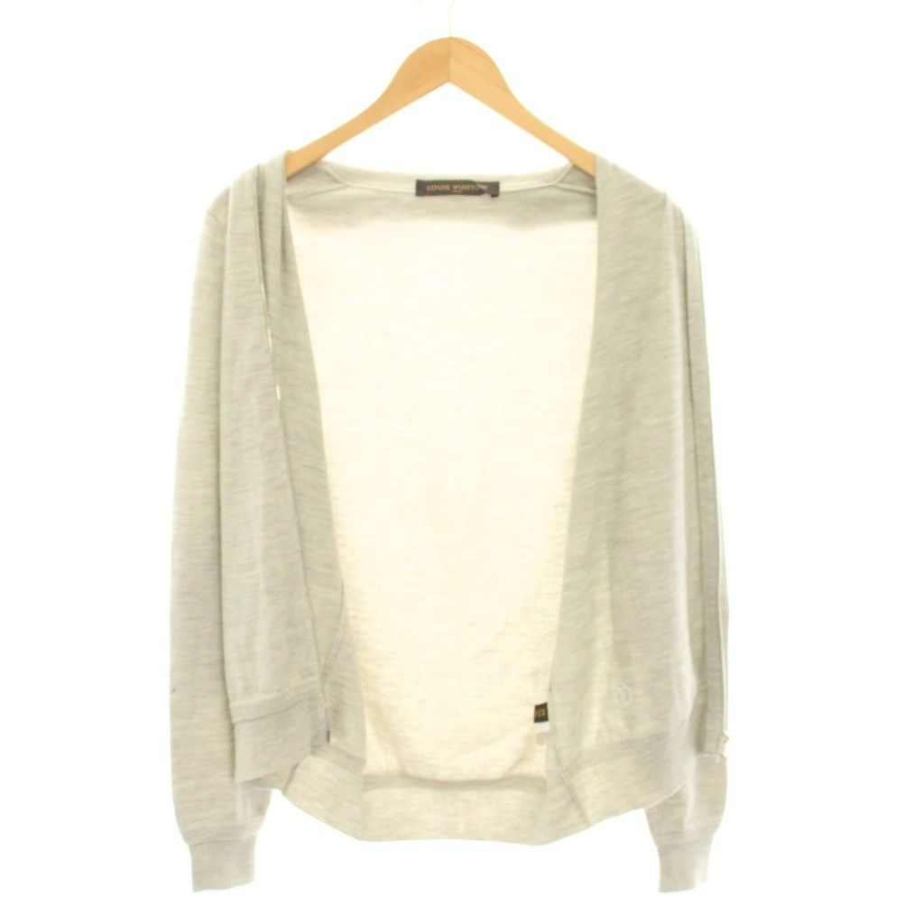 Louis Vuitton Knit Jacket Zip Up Elbow Patch Long Sleeve Silk Blend XS Light — view 3