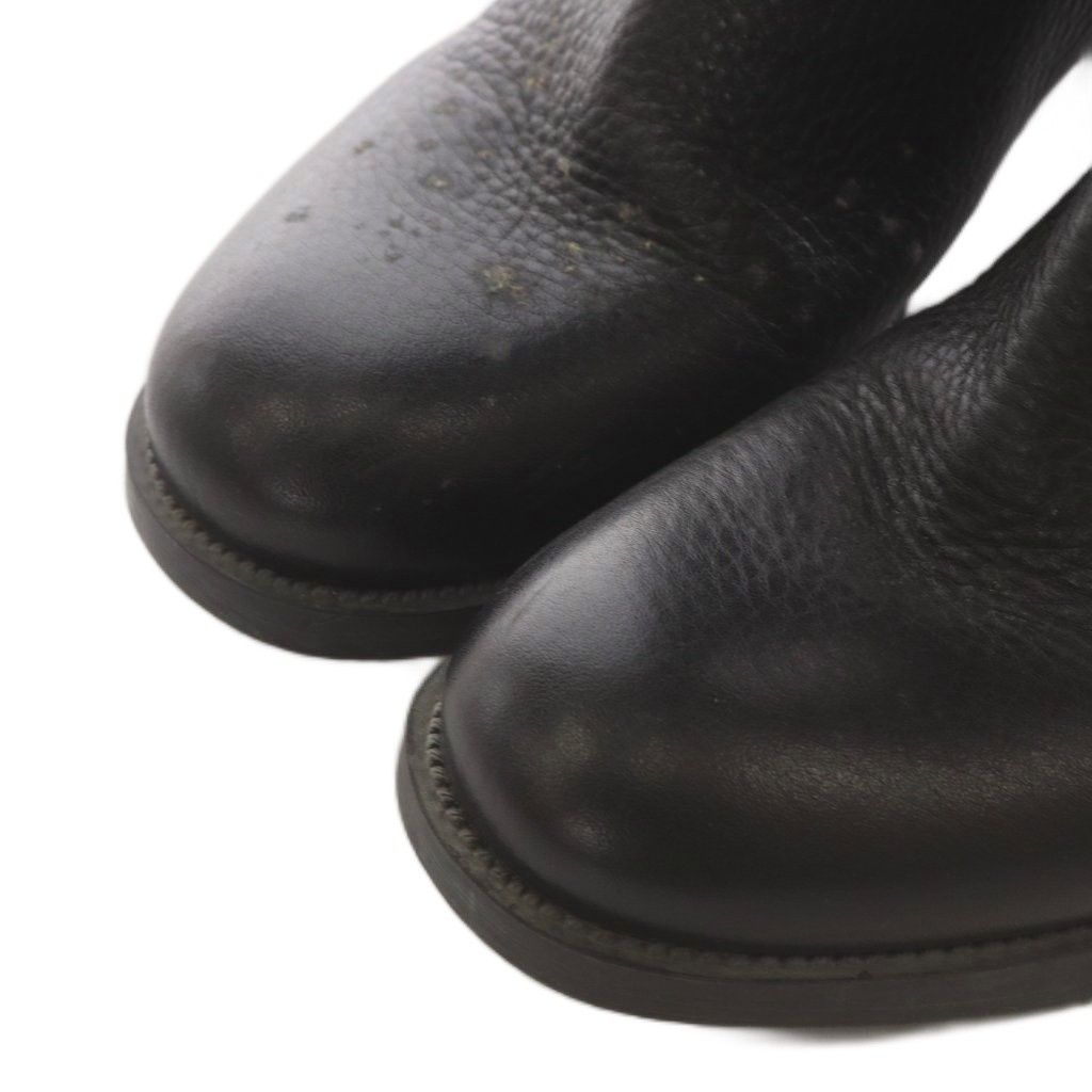 Prada Long Boots Chunky Heels Logo Leather Black — view 6