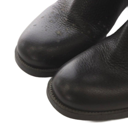 Prada Long Boots Chunky Heels Logo Leather Black — view 6