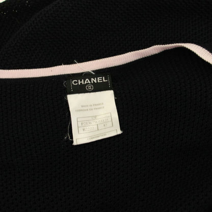 Chanel Sports Line Mesh Cardigan Knit CC Logo Long Sleeve 42 Black Pink YM — view 5