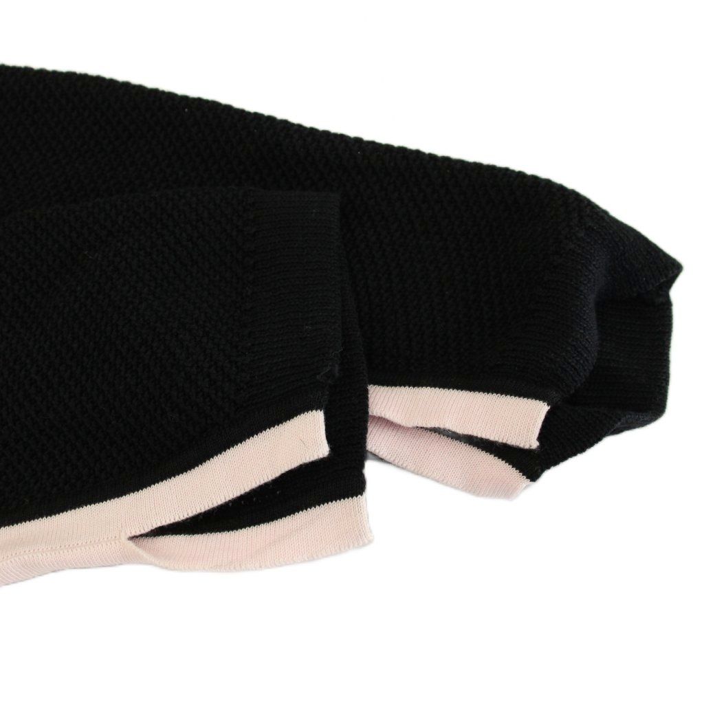 Chanel Sports Line Mesh Cardigan Knit CC Logo Long Sleeve 42 Black Pink YM — view 6
