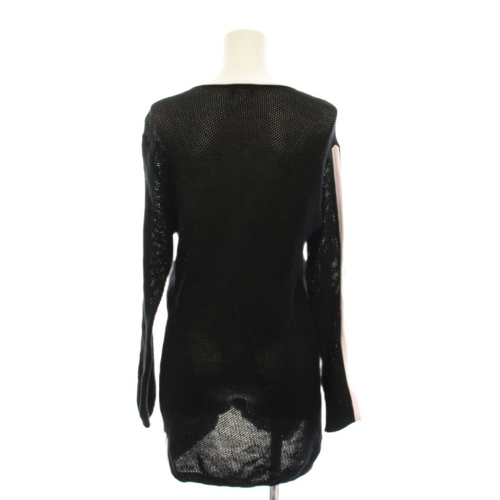 Chanel Sports Line Mesh Cardigan Knit CC Logo Long Sleeve 42 Black Pink YM — view 2