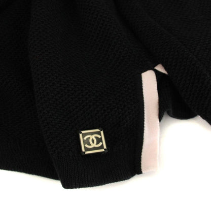 Chanel Sports Line Mesh Cardigan Knit CC Logo Long Sleeve 42 Black Pink YM — view 8