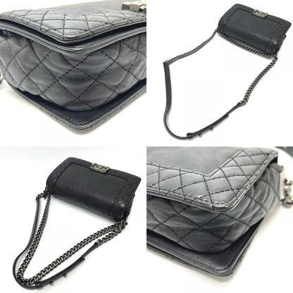 Chanel Shoulder Bag CC Logo Calfskin Black — view 7