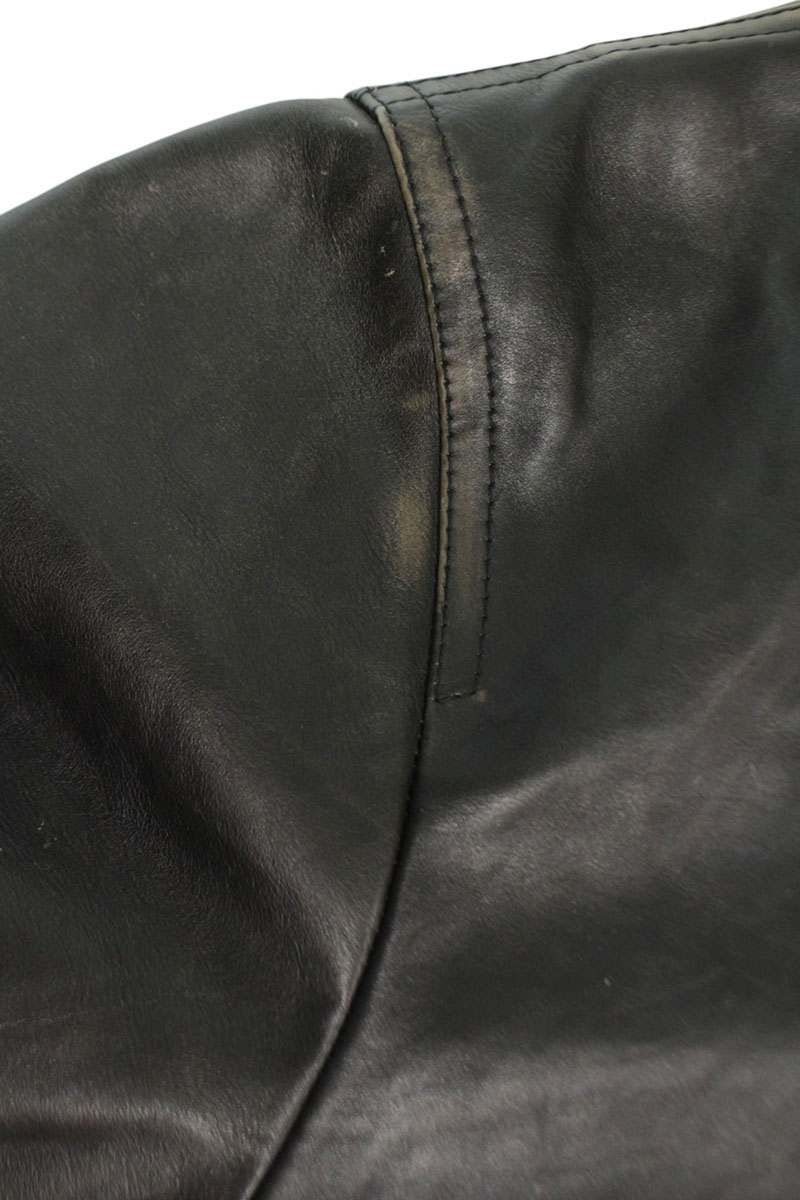 Dior Vintage Processed Hooded Zip Up Leather Jacket 46 — view 3