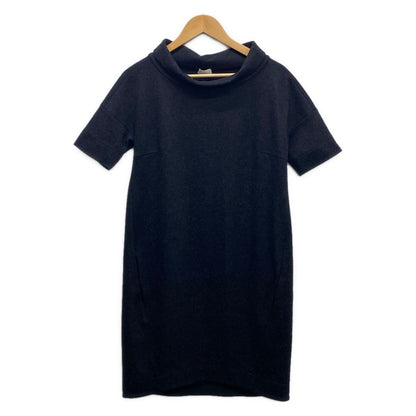 Brunello Cucinelli Dress S Black High Neck Short Sleeve Knee Length