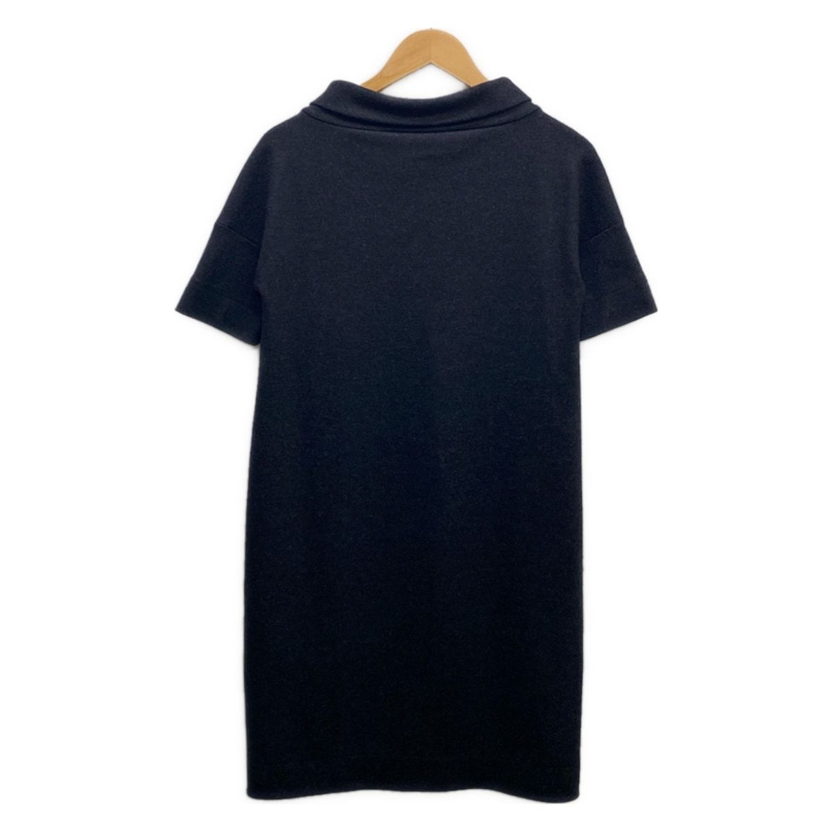 Brunello Cucinelli Dress S Black High Neck Short Sleeve Knee Length — view 2