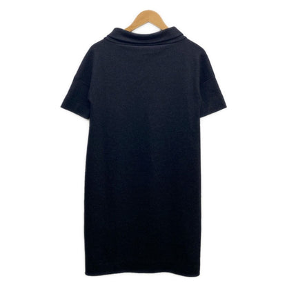 Brunello Cucinelli Dress S Black High Neck Short Sleeve Knee Length — view 2