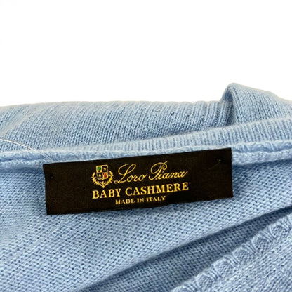 Loro Piana Long Sleeve Sweater 38 S Light Blue Neck Cashmere Baby — view 3
