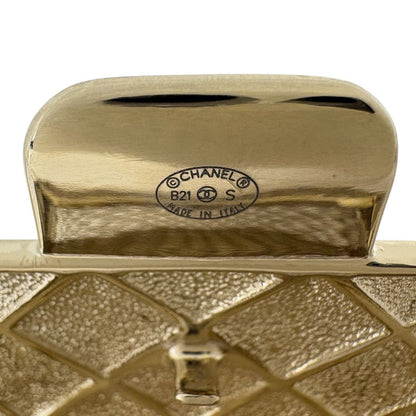 Chanel Quilted Bag Motif Necklace CC Logo Long 2 Row Leather Faux Pearl Gold — view 7