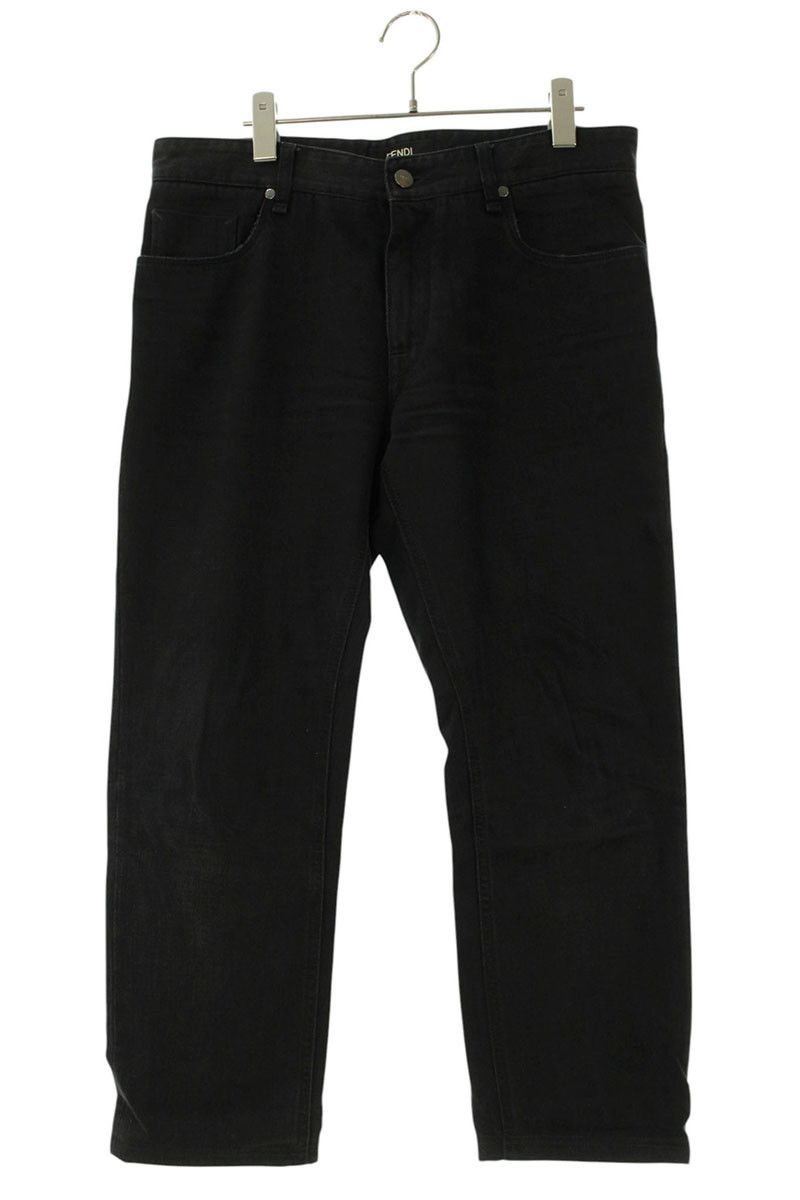 Fendi Agzo Back Logo Patch Slim Denim Pants