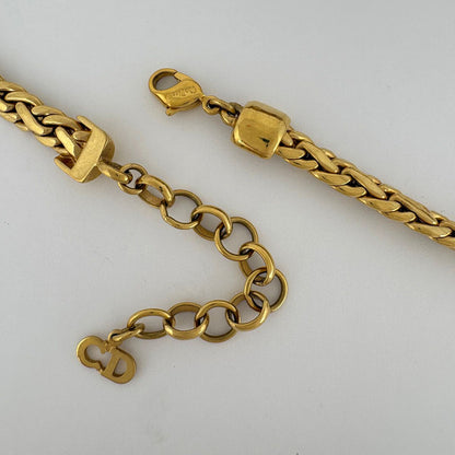 Dior Line Stone Necklace Gold Plated — view 3