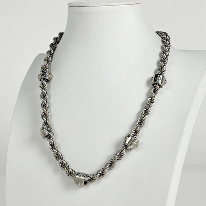 Louis Vuitton LV Rope Necklace Monogram Metal Silver — view 4
