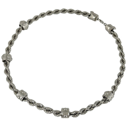 Louis Vuitton LV Rope Necklace Monogram Metal Silver