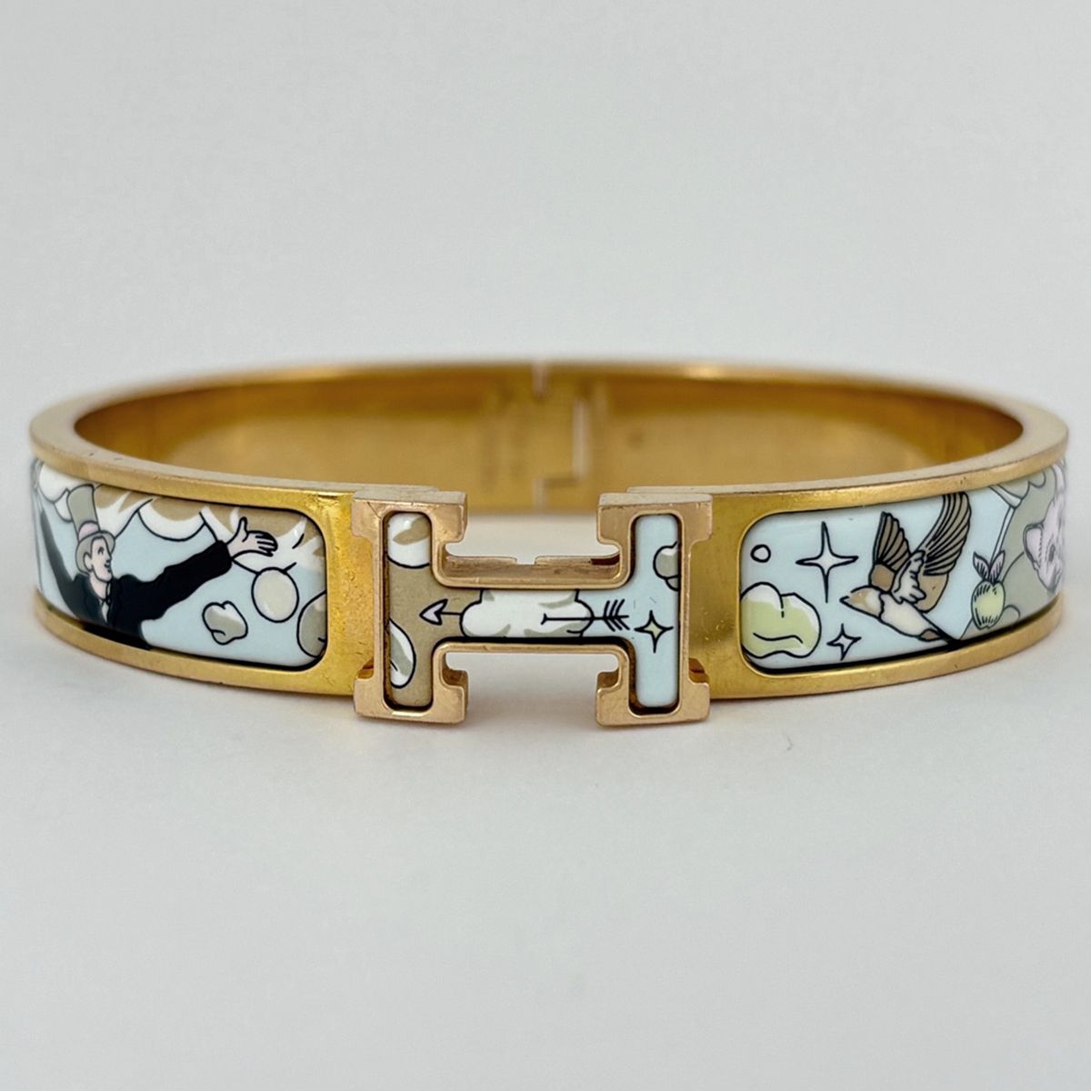 Hermes Clic Enamel Bracelet Clac Bangle Gold Plated Multicolor — view 2