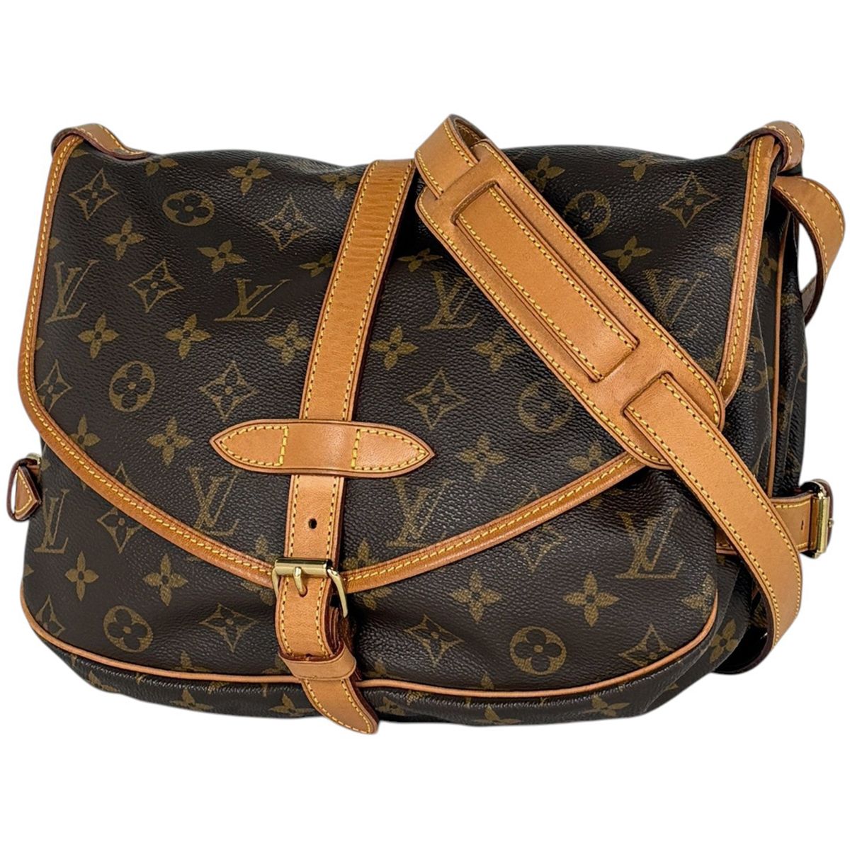 Louis Vuitton Saumur 30 Crossbody Shoulder Bag Monogram Brown
