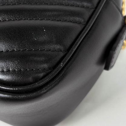Gucci GG Marmont Chain Shoulder Bag Leather Black — view 3