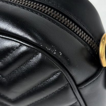 Gucci GG Marmont Chain Shoulder Bag Leather Black — view 5