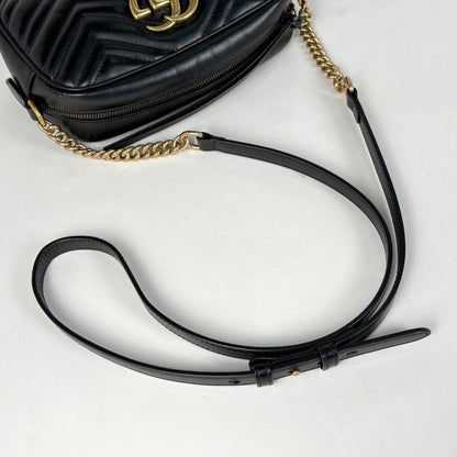 Gucci GG Marmont Chain Shoulder Bag Leather Black — view 6