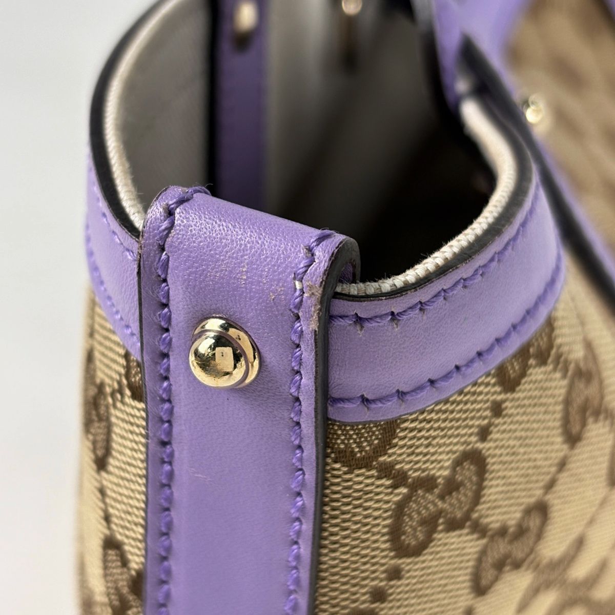 Gucci GG Pattern Tote Canvas Purple Beige — view 4