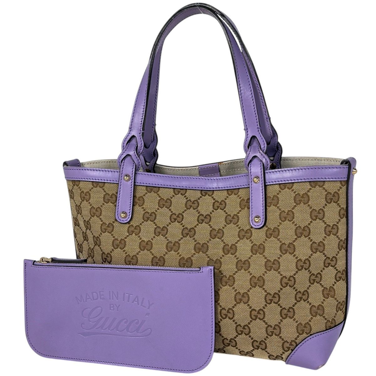Gucci GG Pattern Tote Canvas Purple Beige
