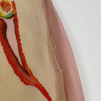 Chanel Sleeveless Dress All Over Pattern Pleats CC Logo Skirt Silk Pink — view 8