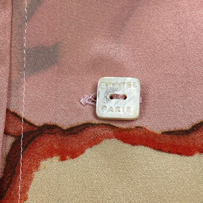 Chanel Sleeveless Dress All Over Pattern Pleats CC Logo Skirt Silk Pink — view 4