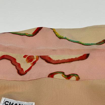 Chanel Sleeveless Dress All Over Pattern Pleats CC Logo Skirt Silk Pink — view 6