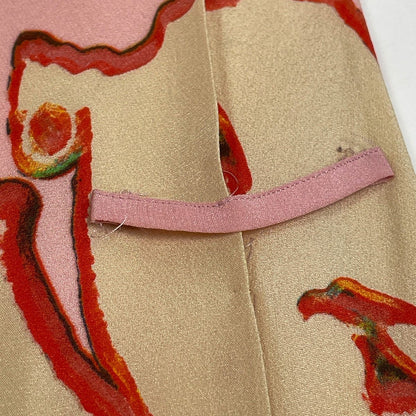 Chanel Sleeveless Dress All Over Pattern Pleats CC Logo Skirt Silk Pink — view 9