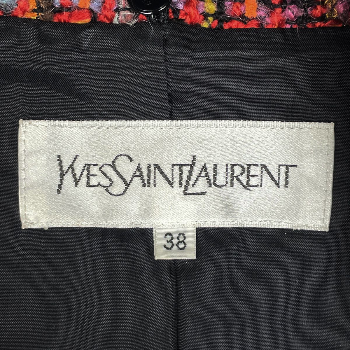 Saint Laurent Yves Tweed Jacket Outer Red — view 8