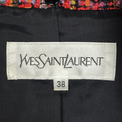 Saint Laurent Yves Tweed Jacket Outer Red — view 8