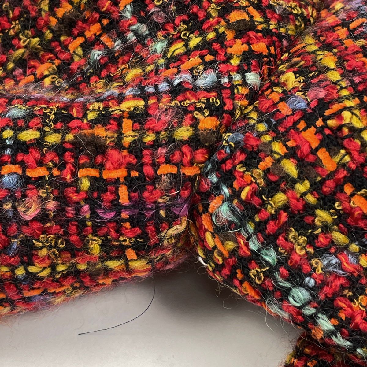 Saint Laurent Yves Tweed Jacket Outer Red — view 6