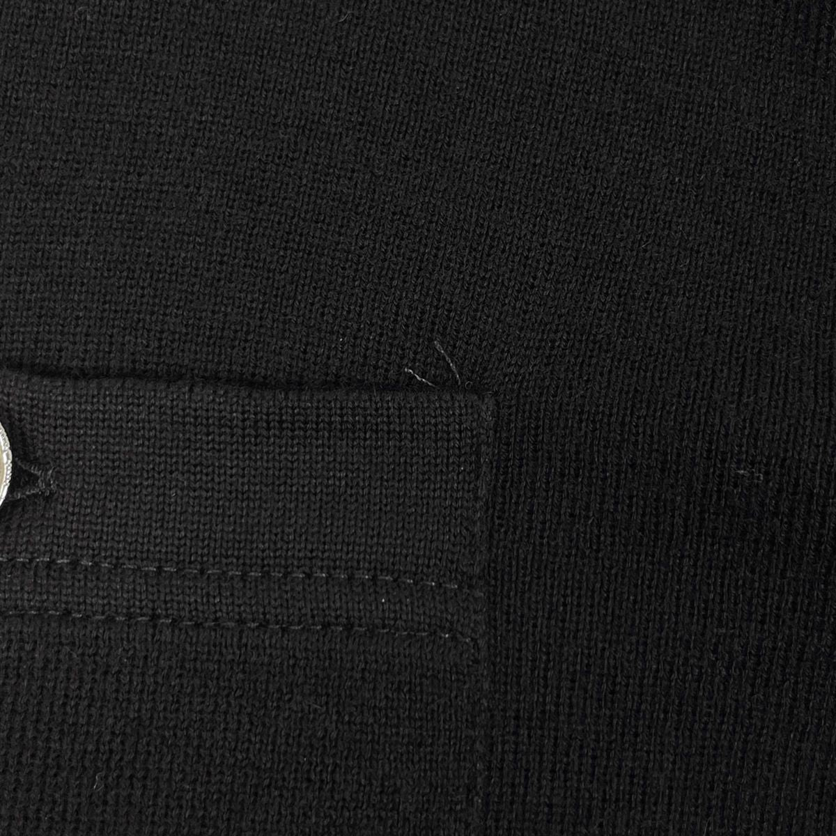 Chanel Zip Up Short Sleeve Dress Knit Skirt Cotton Cashmere Black — view 4