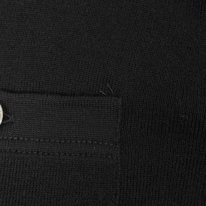 Chanel Zip Up Short Sleeve Dress Knit Skirt Cotton Cashmere Black — view 4