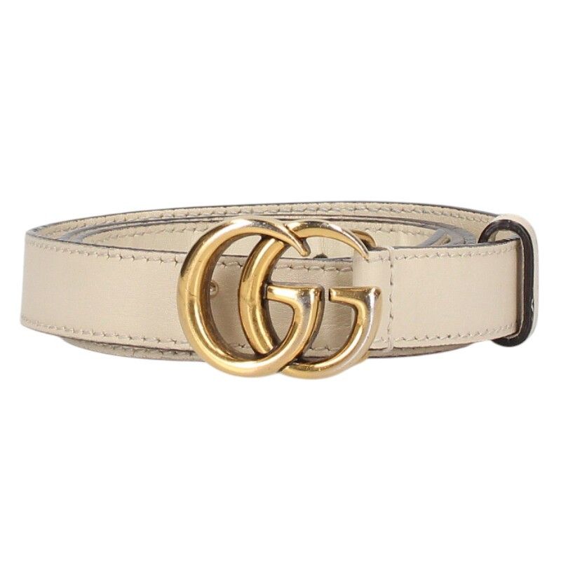 Gucci GG Marmont Double Buckle Leather Narrow Belt 85