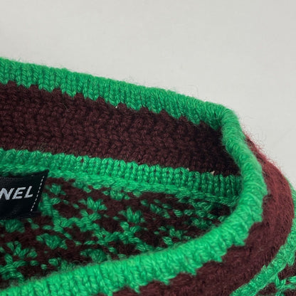Chanel CC Logo Button Cardigan Knit Top Cashmere Green — view 6