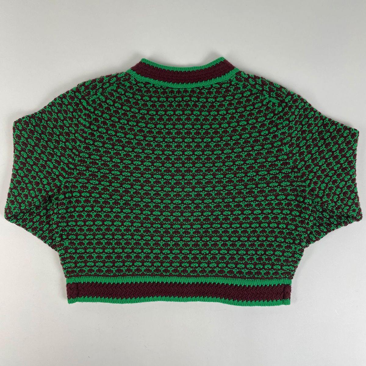 Chanel CC Logo Button Cardigan Knit Top Cashmere Green — view 2