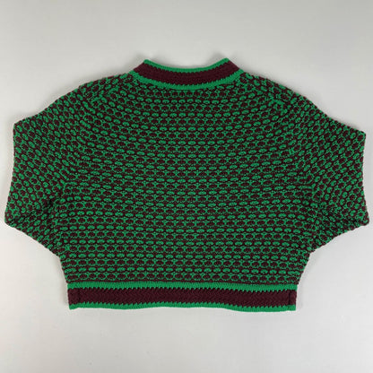 Chanel CC Logo Button Cardigan Knit Top Cashmere Green — view 2