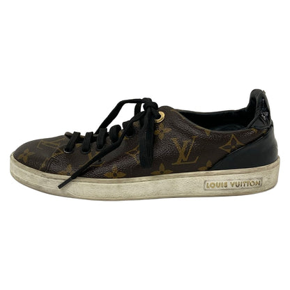 Louis Vuitton Sneakers 36 Front Row Line Brown Black Leather