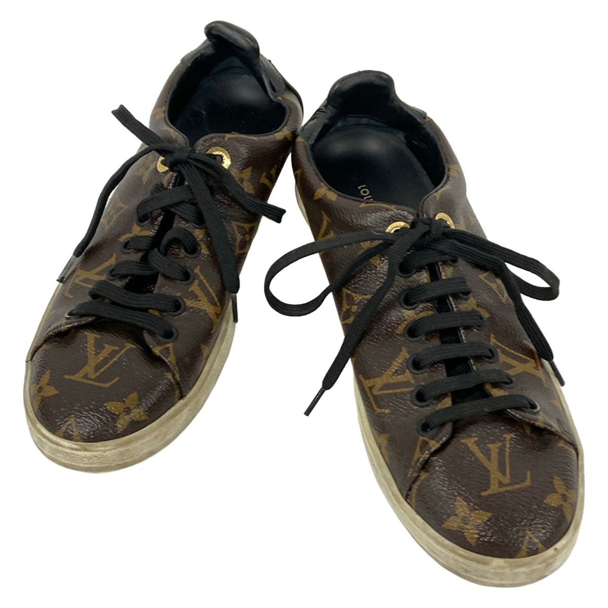 Louis Vuitton Sneakers 36 Front Row Line Brown Black Leather — view 2