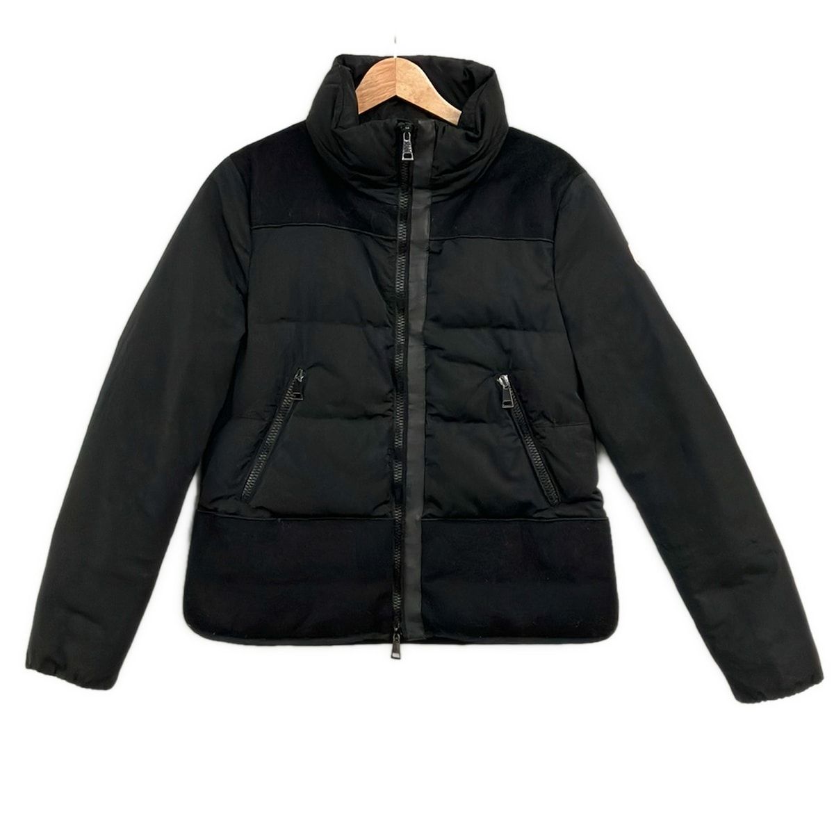 Moncler Down Jacket 1 S Athanasia Black Long Sleeve Winter