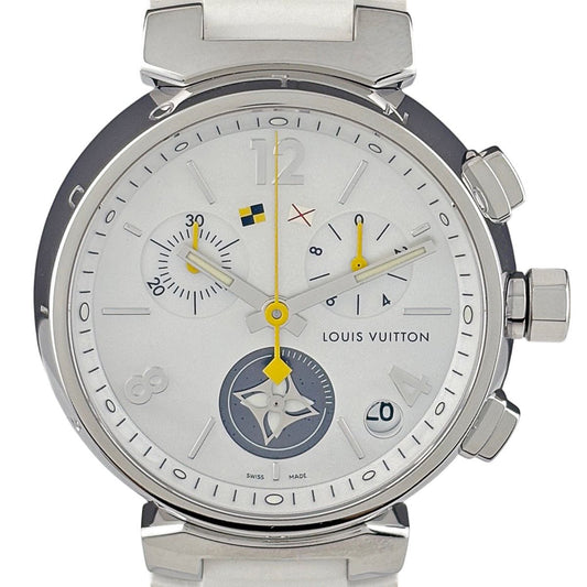 Louis Vuitton Tumble Watch SS Rubber Quartz White