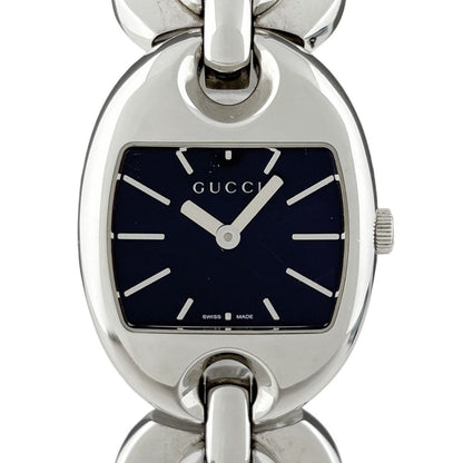 Gucci Marina Chain Watch 121.5 SS Quartz Black