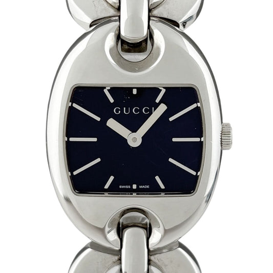 Gucci Marina Chain Watch 121.5 SS Quartz Black