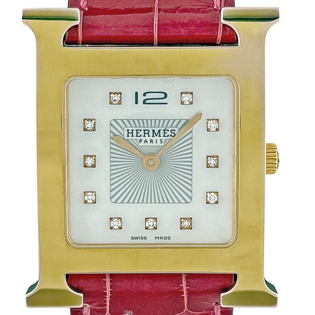 Hermes Watch SS Leather Quartz White