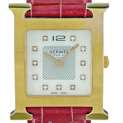 Hermes Watch SS Leather Quartz White