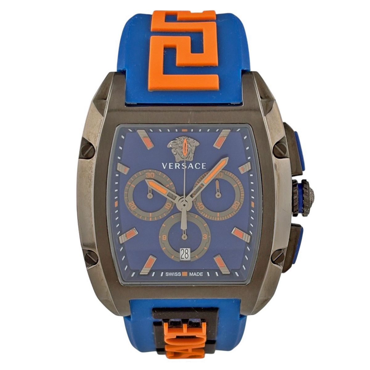 Versace Dominus Watch SS Rubber Quartz Blue — view 2