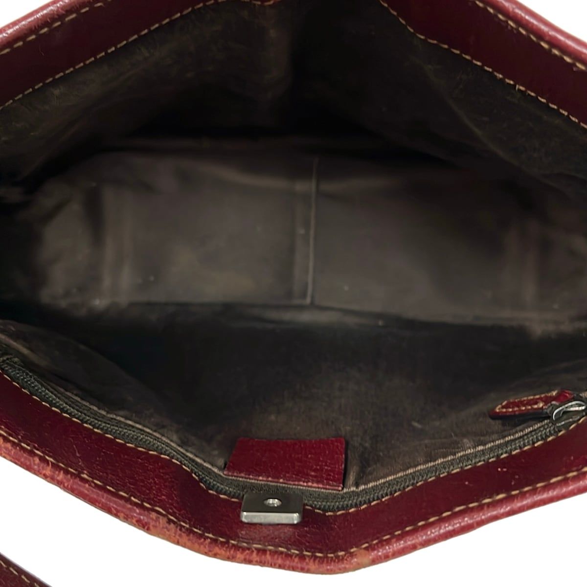 Gucci Tote GG Pattern Beige Dark Brown Bordeaux Leather — view 7