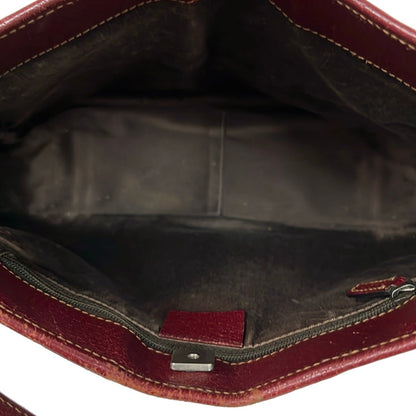 Gucci Tote GG Pattern Beige Dark Brown Bordeaux Leather — view 7