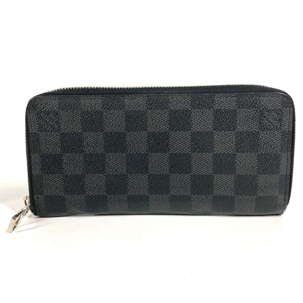 Louis Vuitton Wallet Zippy Vertical Damier Graphite Canvas Black